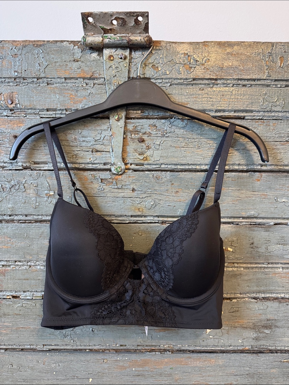 La SENZA Black Lace Longline Bra Top